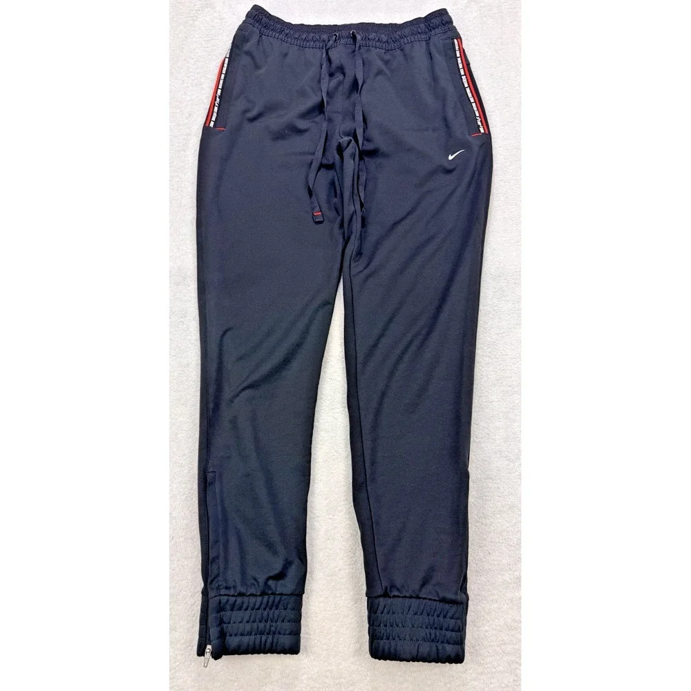 Nike F.C. Joggers Women M‎ Black Zip Ankle Pockets Drawstring Soccer DC9067-010